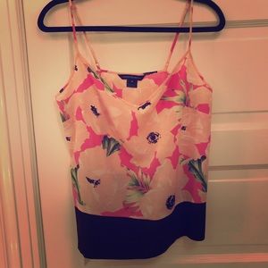 Pink floral tank top